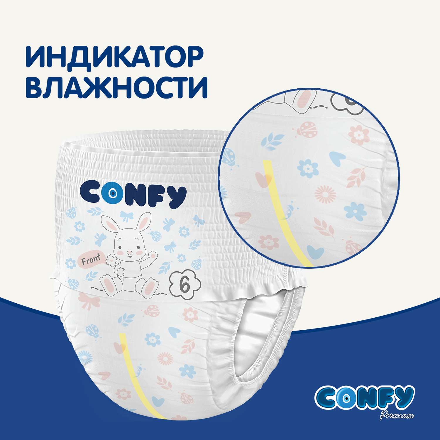 Трусики-подгузники CONFY Premium ExtraLarge 16+ кг размер 6 20шт - фото 6