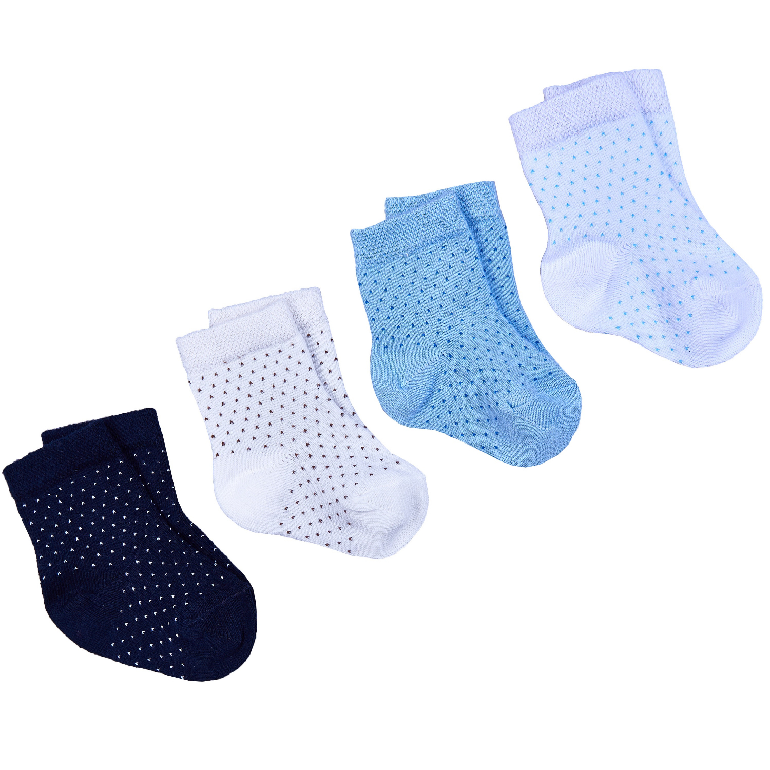 Носки Olay Socks ЗИП-0435/4/бел/молоч/голуб/т.син/точки - фото 1