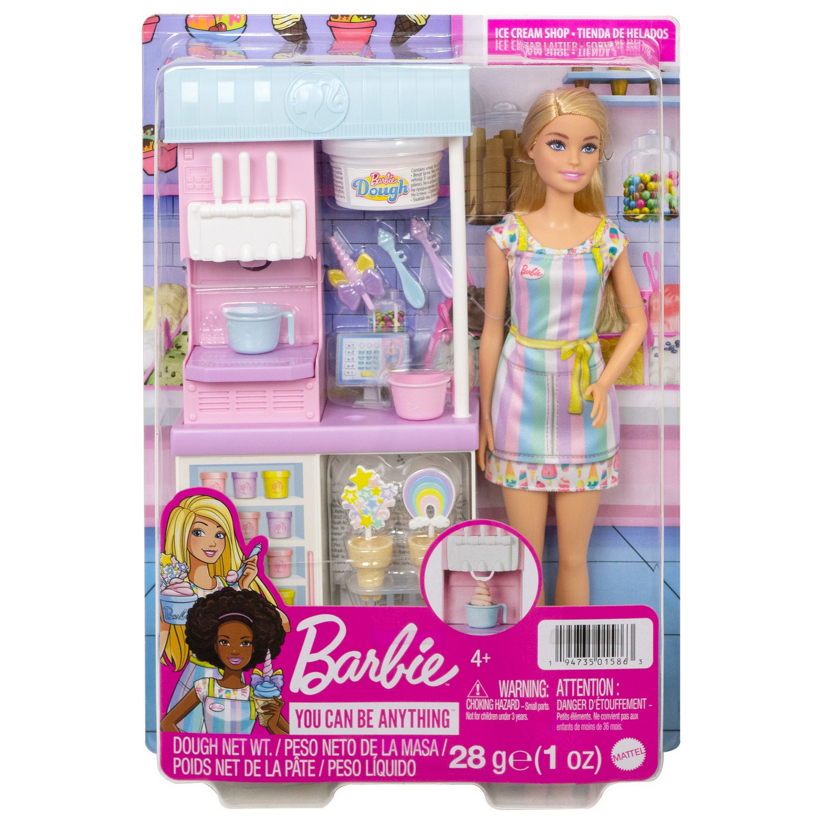 Набор игровой Barbie Магазин мороженого HCN46 купить по цене 999 ₽ в  интернет-магазине Детский мир