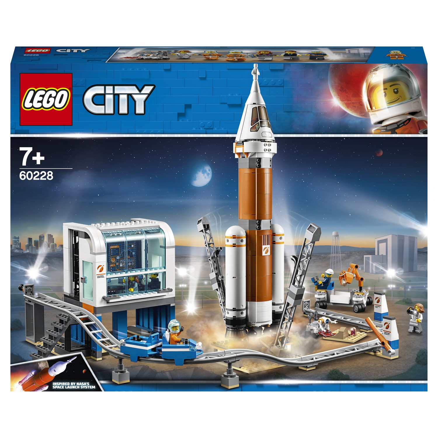 Конструктор LEGO City Space Port Ракета для запуска в далекий космос и  пульт управления запуском 60228 купить по цене 5499 ₽ в интернет-магазине Детский  мир