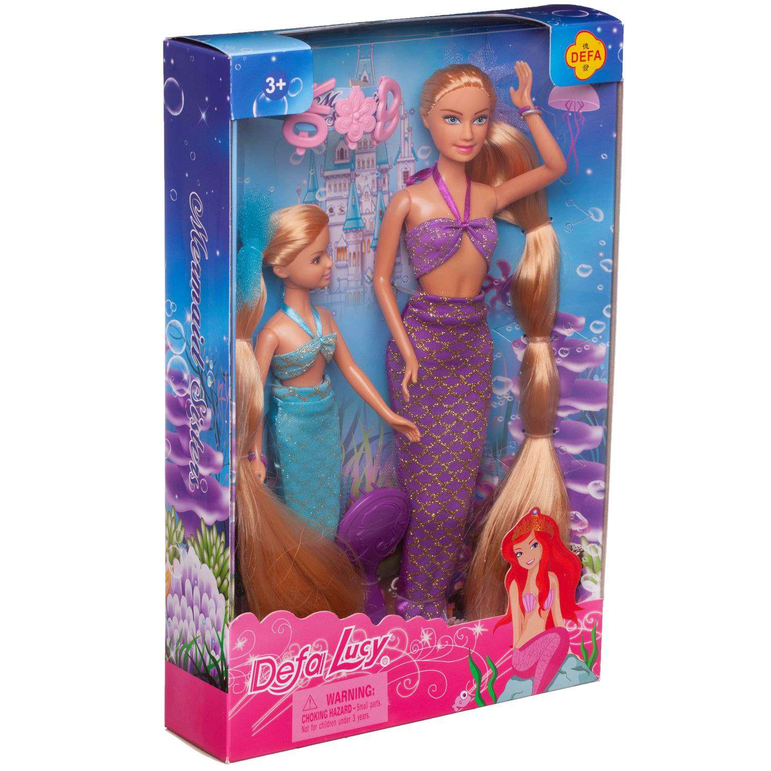 Игровой набор ABTOYS Кукла Defa Lucy Русалочки мама и дочка 8235d/фиолетовое-бирюзовое - фото 3