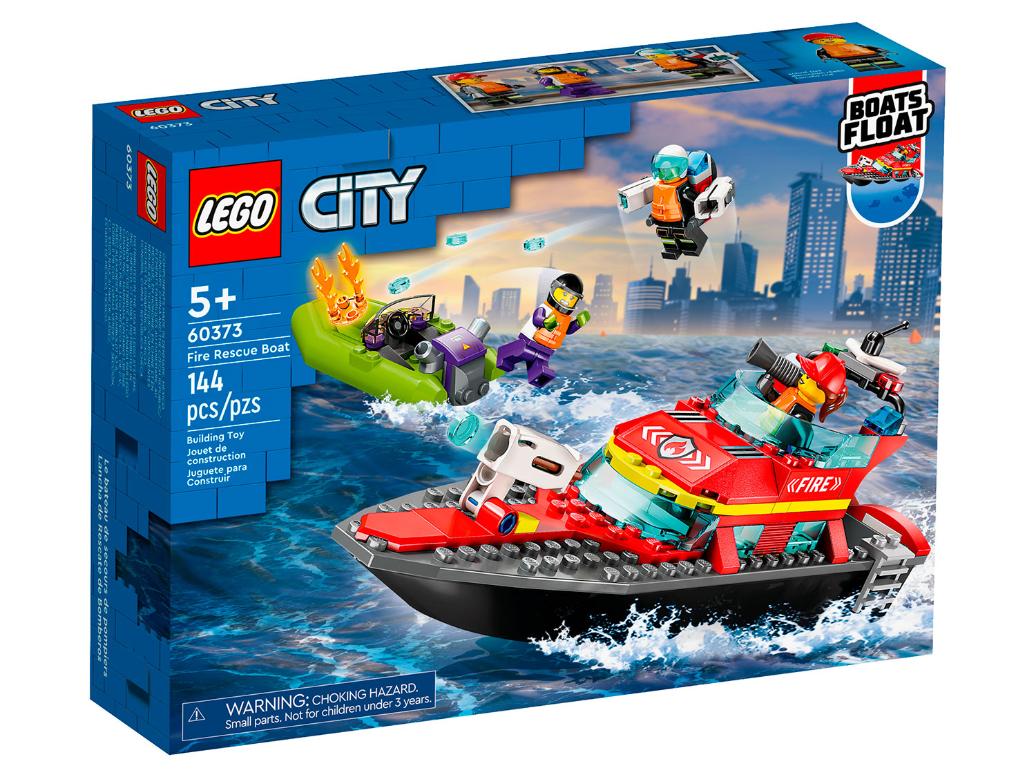 Конструктор детский LEGO City Пожарно-спасательная лодка 60373 - фото 8
