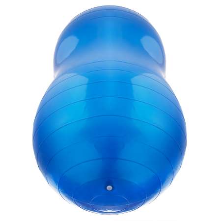 Гимнастический сдвоенный мяч STRONG BODY фитбол арахис 75х35 см синий Насос в комплекте