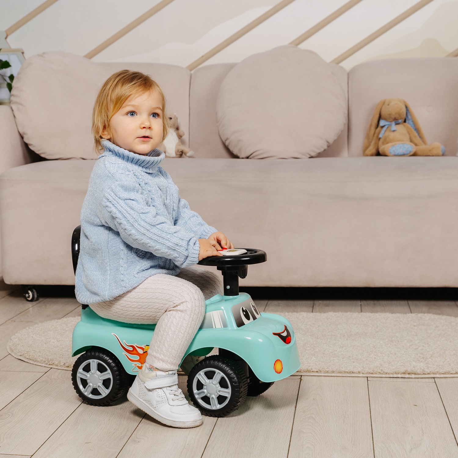 Каталка BabyCare Dreamcar музыкальный руль красный - фото 10