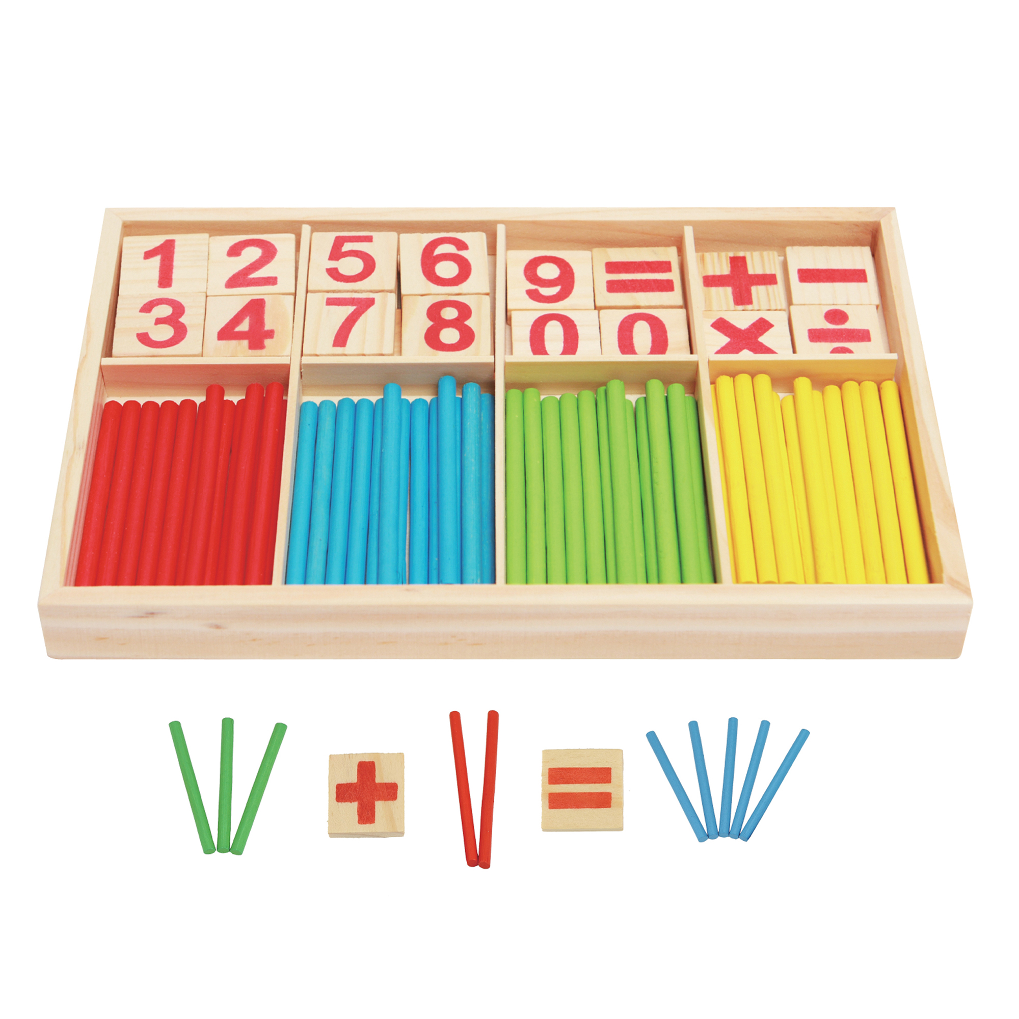 Счетные палочки Mapacha деревянные развивающая игрушка подготовка к школе счетный материал игровой набор - фото 1