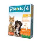 Капли на холку для кошек и собак Protecto 4 до 4кг от блох и клещей 0.4мл