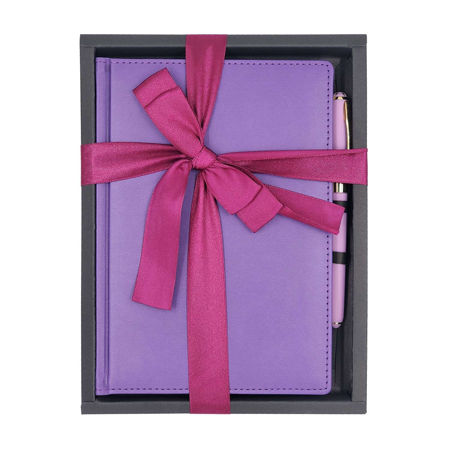 Набор подарочный Альт Velvet зефирный фиолетовый А5 145х205 мм ежедневник и ручка - фото 1