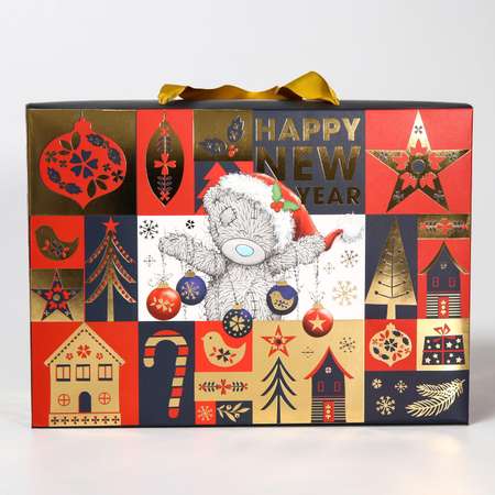 Пакет-коробка ME TO YOU подарочная «Happy new year» 28х20х13 см.