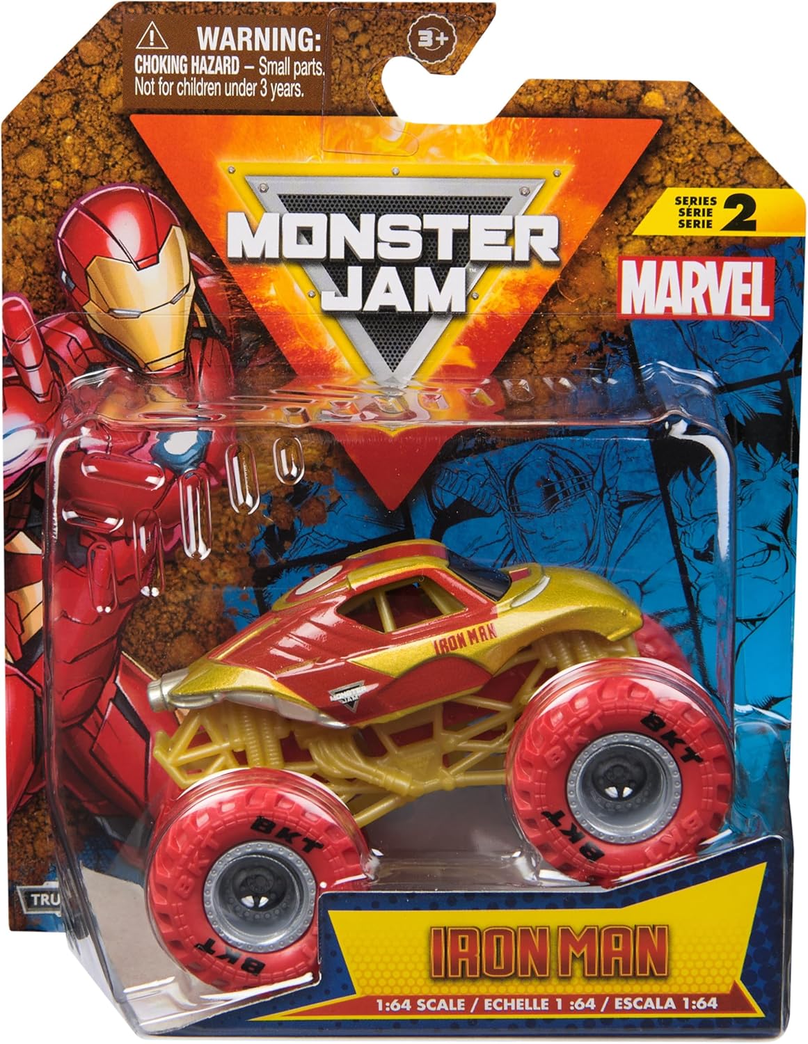 Монстр-трак Monster Jam Marvel Iron Man 1:64 красный 6069960 - фото 6