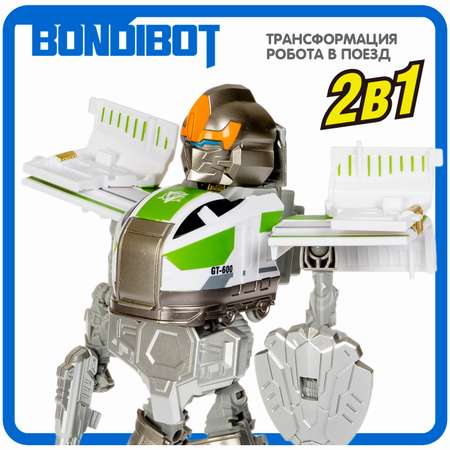 Трансформер BONDIBON BONDIBOT 2 в 1 робот-поезд зеленого цвета
