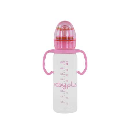 Бутылочка для кормления Baby Plus с ручками и соской BP7483-B 250 мл розовая