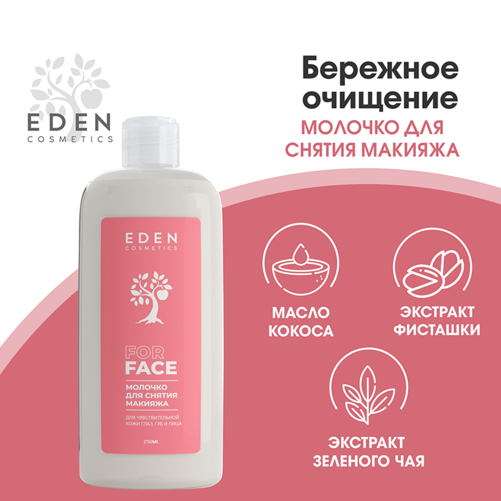 Молочко для снятия макияжа EDEN для чувствительной кожи 250мл - фото 4