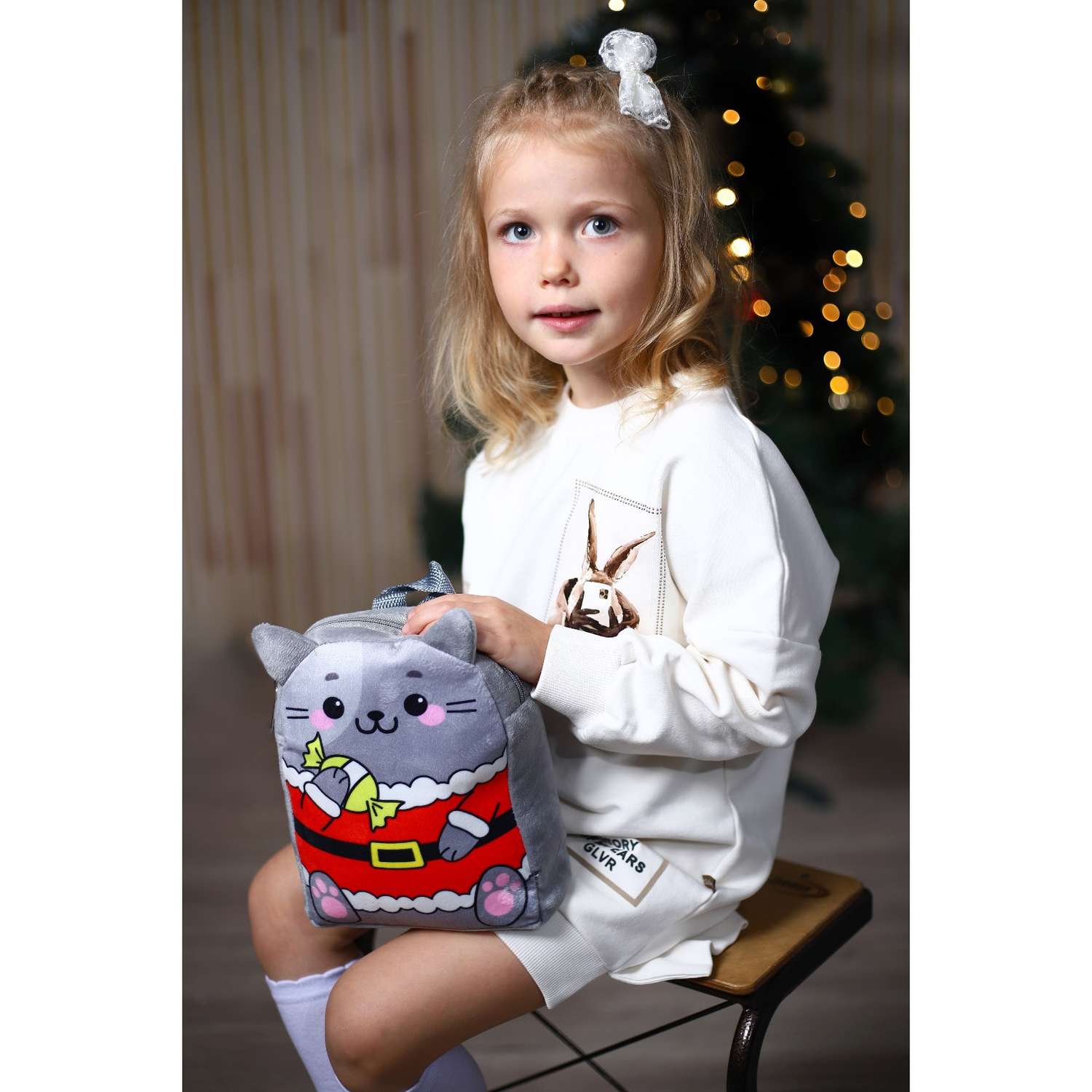 Рюкзак Milo Toys детский «Новогодний котик» 22х17 см - фото 5