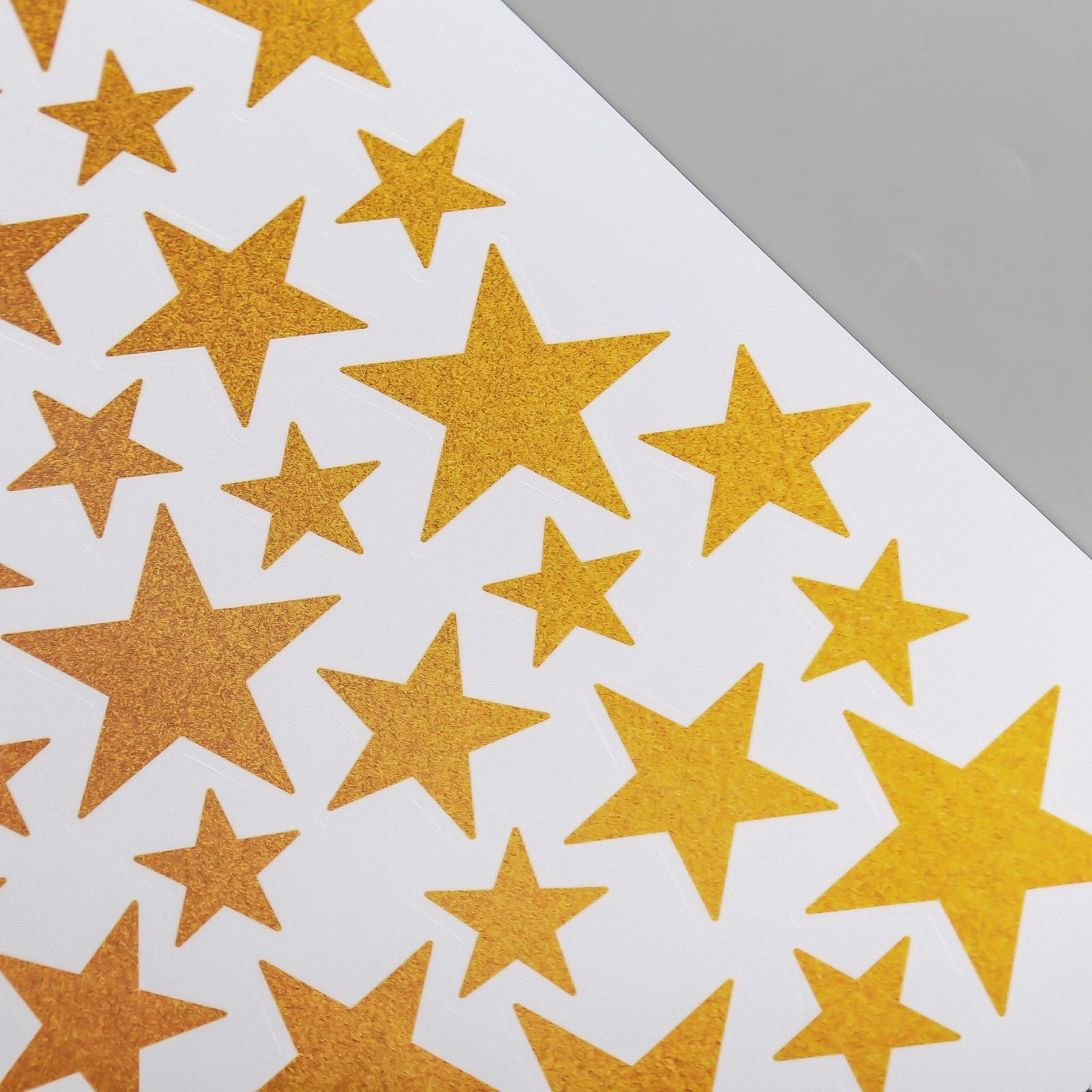 Наклейка Sima-Land пластик интерьерная золотая «Звёзды» 21х28 5 см - фото 3