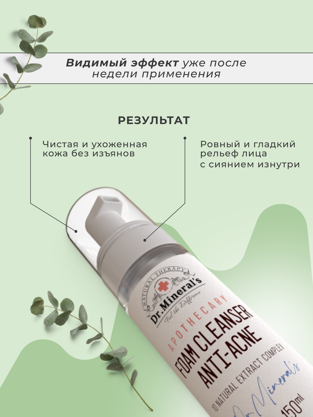 Пенка для умывания лица Dr.Minerals ANTI-ACNE против черных точек и прыщей 150 мл - фото 8