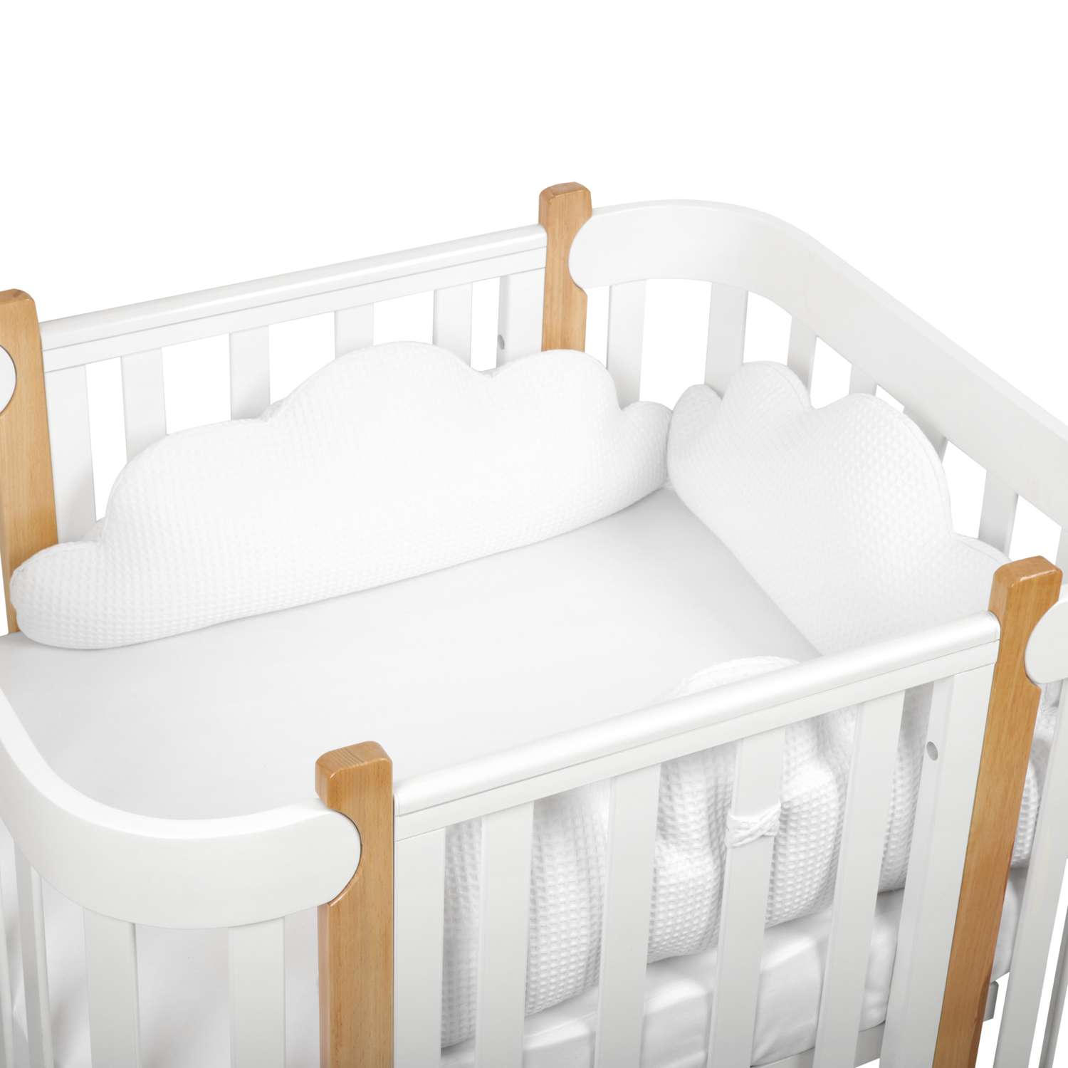 Набор бортиков в кроватку Happy Baby Бортики-облачка на завязках - фото 12