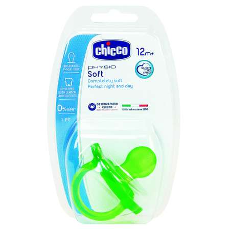 Пустышка Chicco PhysioSoft силиконовая 1 шт с 12 месяцев Зелёная