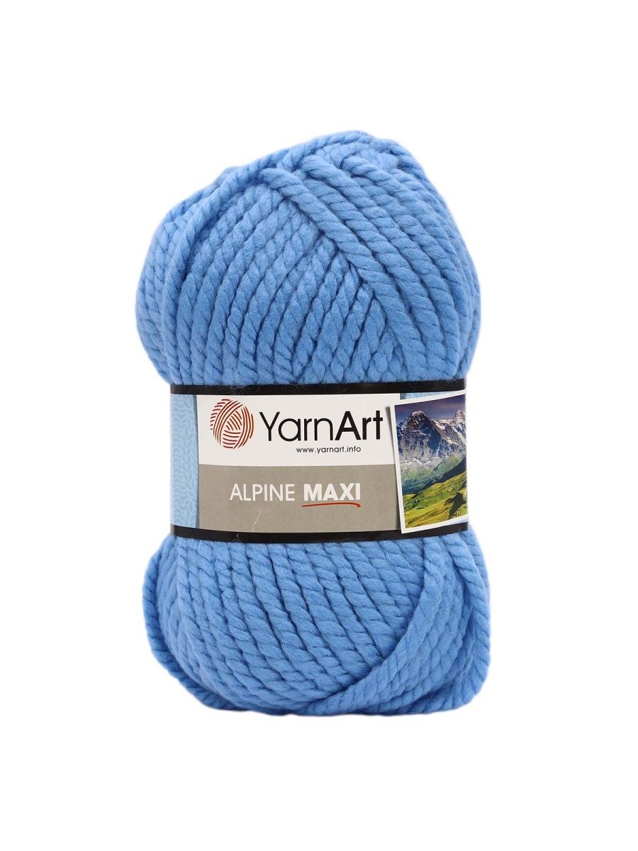 Пряжа YarnArt Alpine Maxi полушерстяная 250 г 105 м 668 небесно-голубой 2 мотка - фото 6