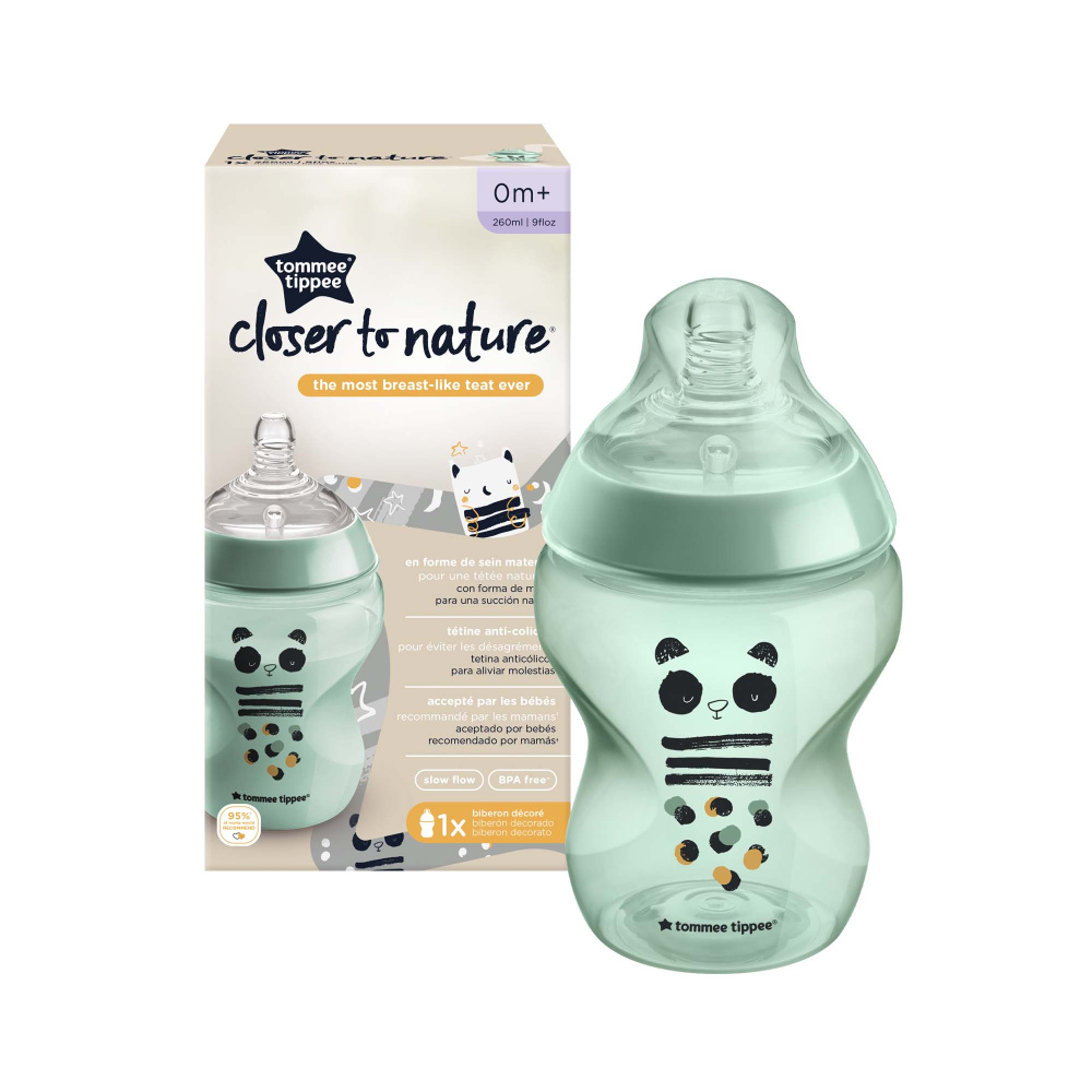 Бутылочка для кормления Tommee tippee Closer to nature 260 мл моно - фото 2