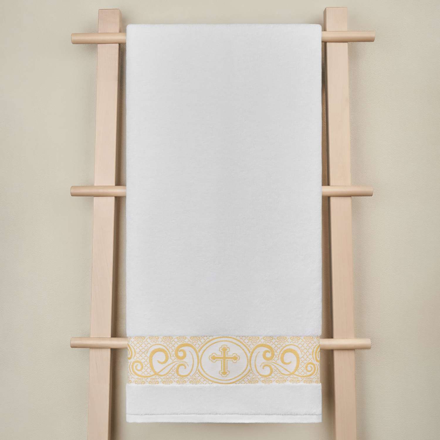 Полотенце Arya Home Collection крестильное махровое 70x140 с вышивкой - фото 1