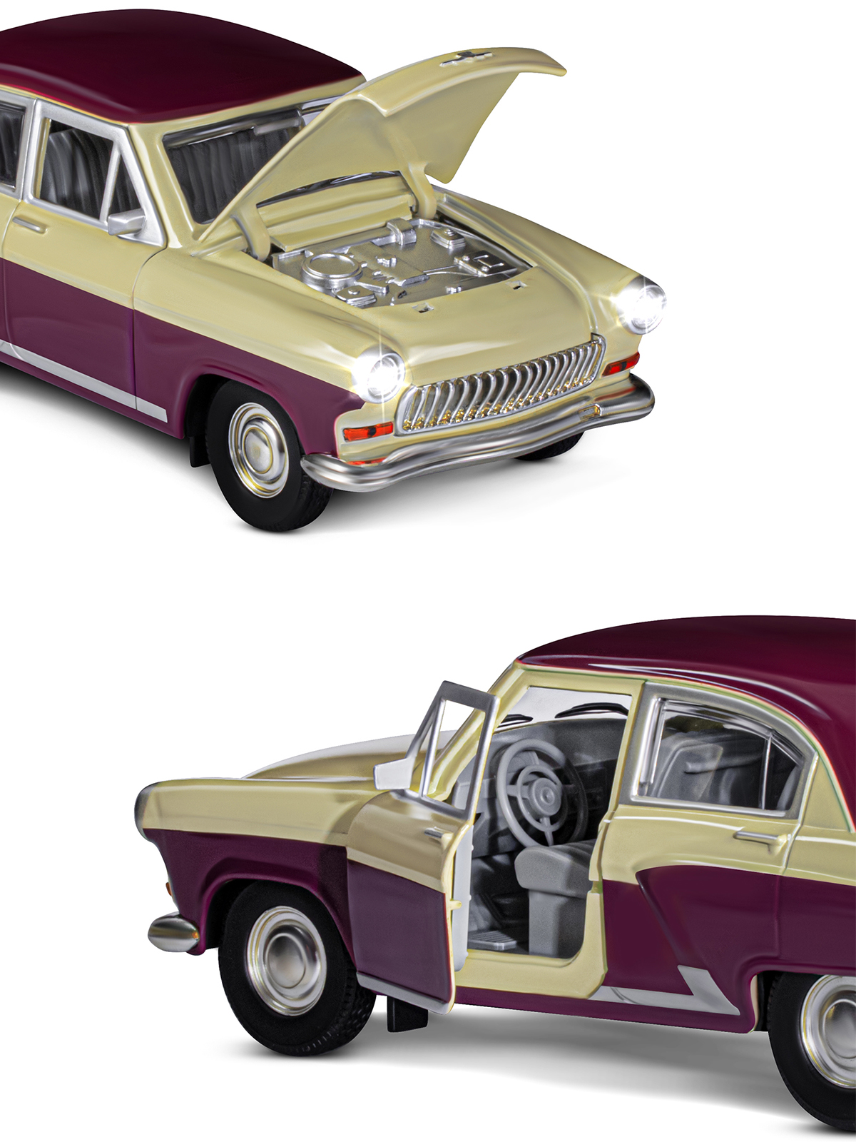 Автомобиль АВТОпанорама ГАЗ 21 Волга 1:24 многоцветный JB1200212 - фото 7