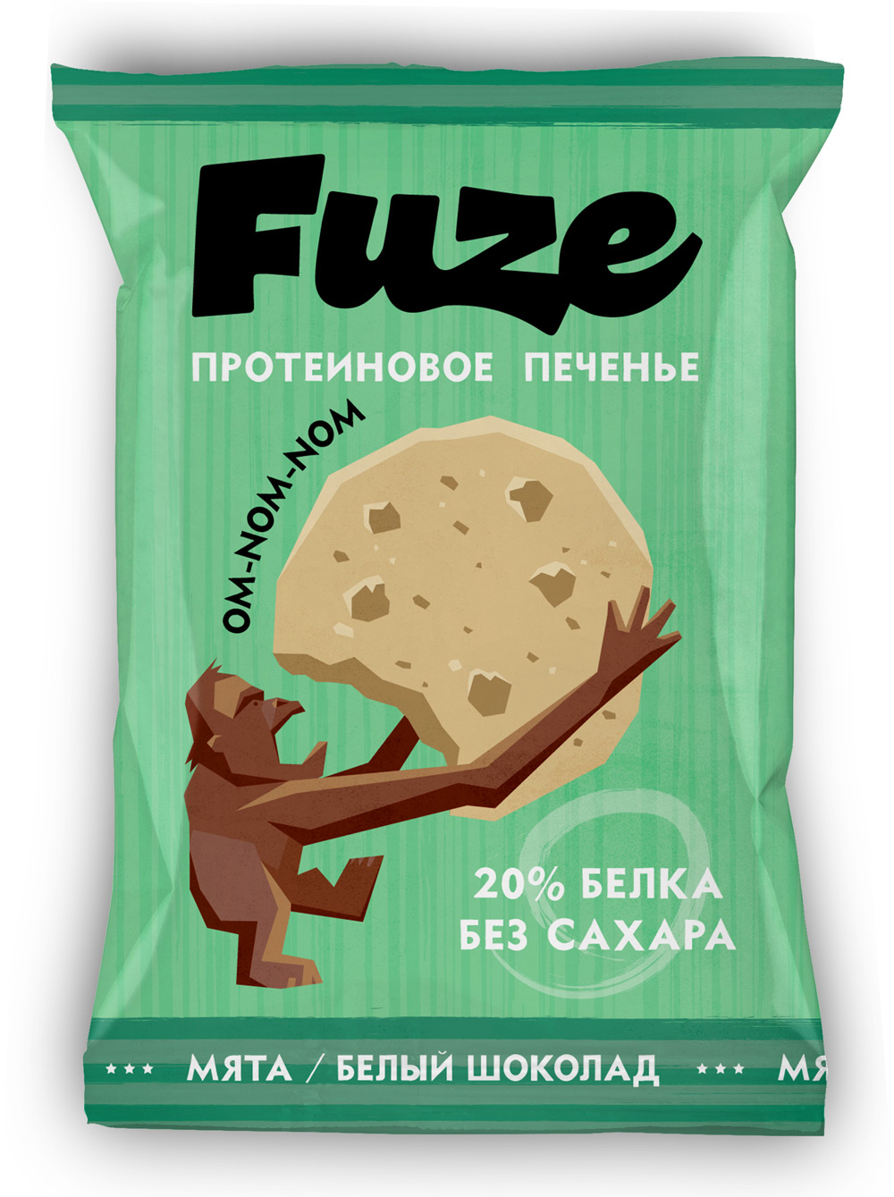 Печенье протеиновое FUZE Мята-белый шоколад бокс = 9 шт. - фото 1