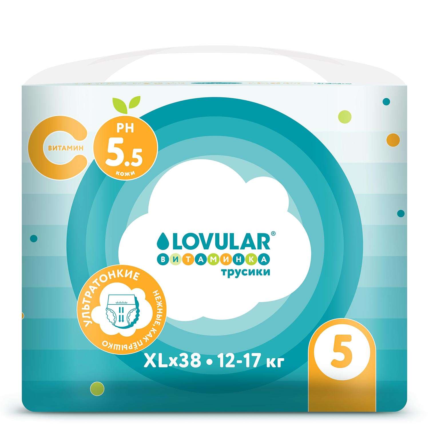 Подгузники-трусики LOVULAR витаминка XL 12-17 кг 38 шт - фото 2