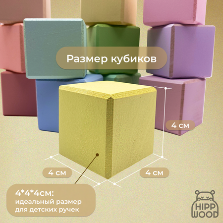 Детские деревянные кубики Hipp Wood Пастельные