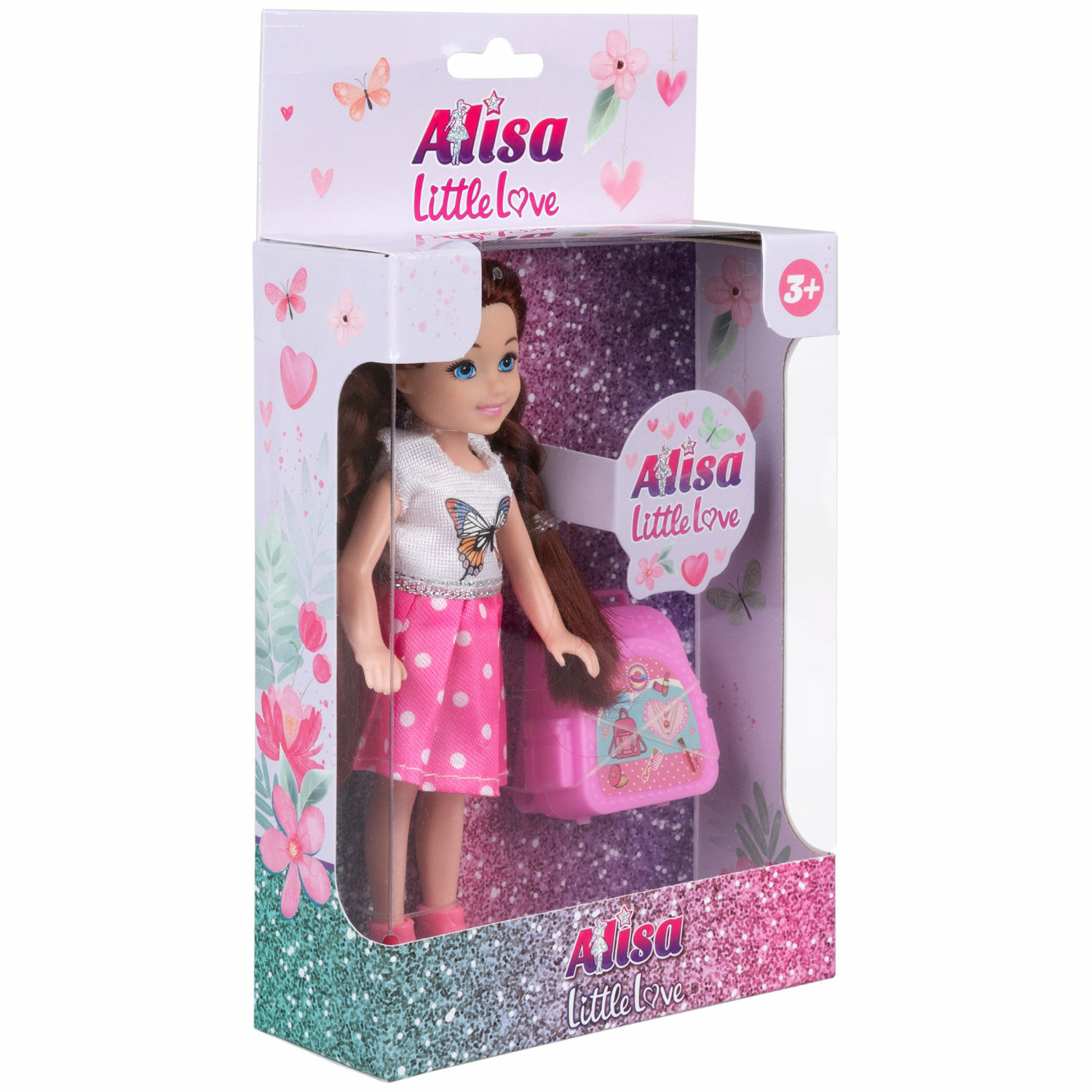 Кукла детская 1TOY Alisa Little Love с аксессуаром брюнетка с косичками маленькая мини 14 см Т24369 - фото 6