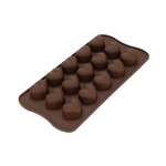 Силиконовая форма для шоколада NPOSS Сердечки 15 ячеек коричневая
