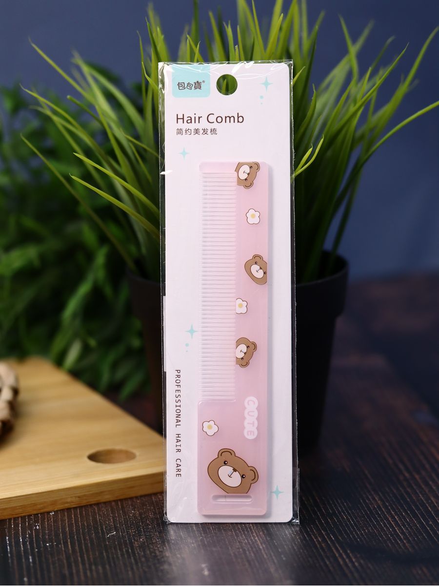 Расческа iLikeGift Ruler bear pink - фото 6