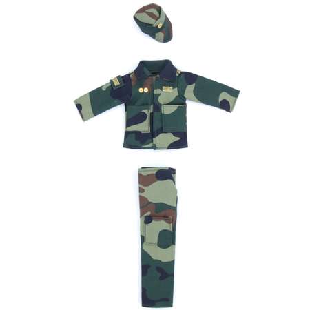 Костюм военного Модница для куклы 30 см 1409 темно-зеленый