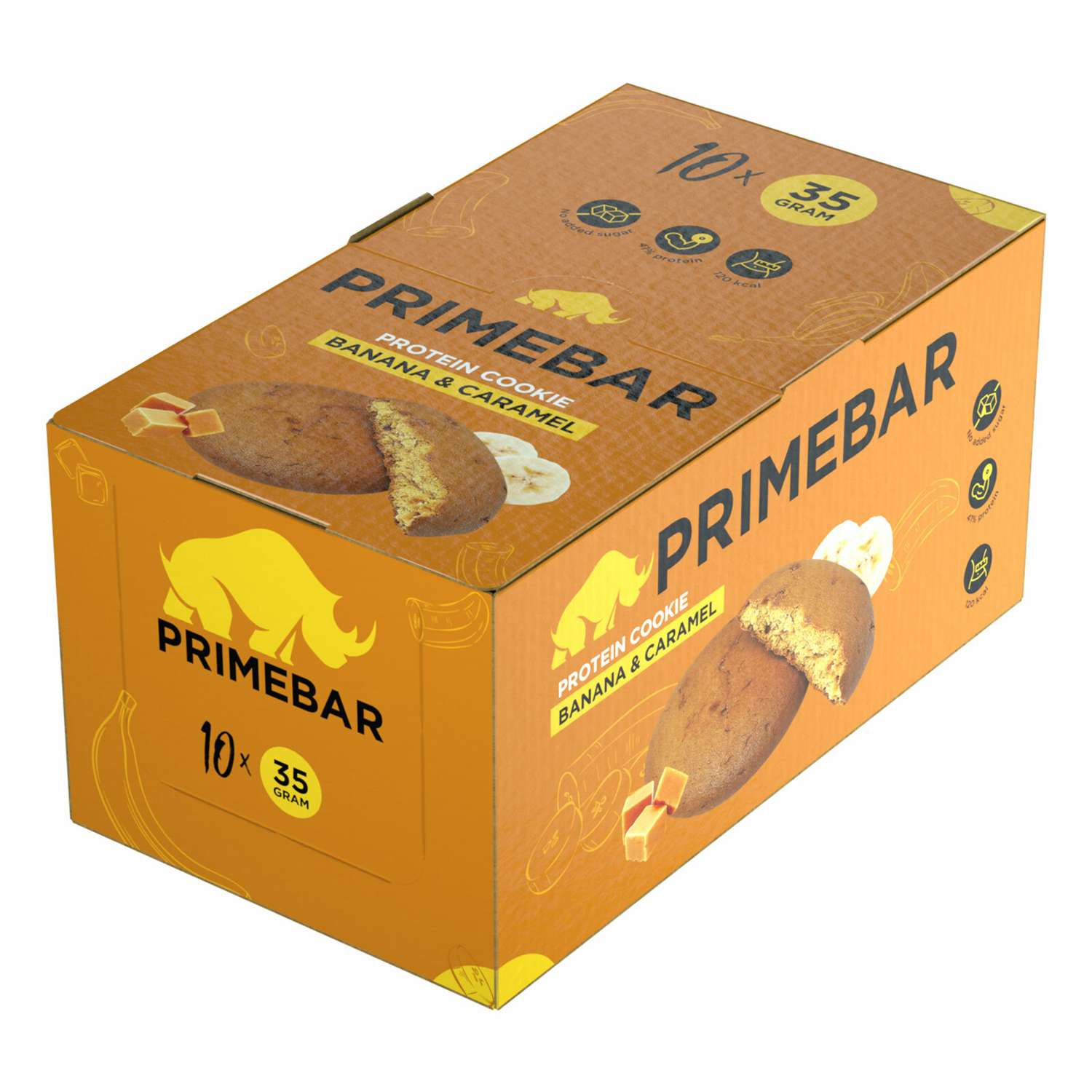 Печенье протеиновое Primebar банан и карамель 35г*10шт - фото 1