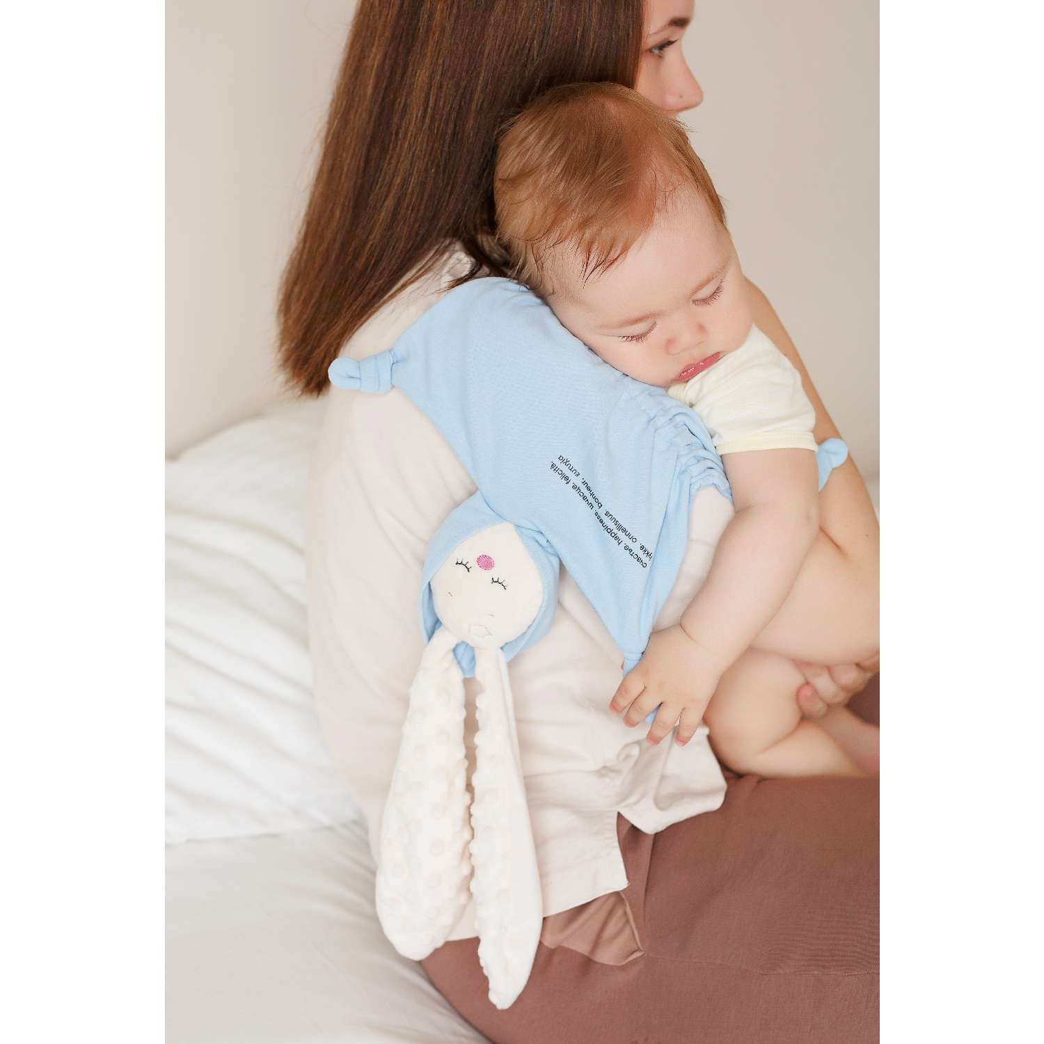 Игрушка-комфортер Мякиши для новорожденных Сплюша спорт Зайка Небесный для сна обнимашка подарок на рождение - фото 7