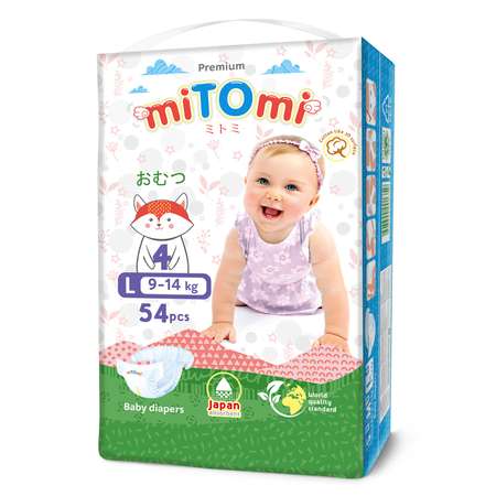 Подгузники miTOmi Premium L 9-14 кг 54 шт