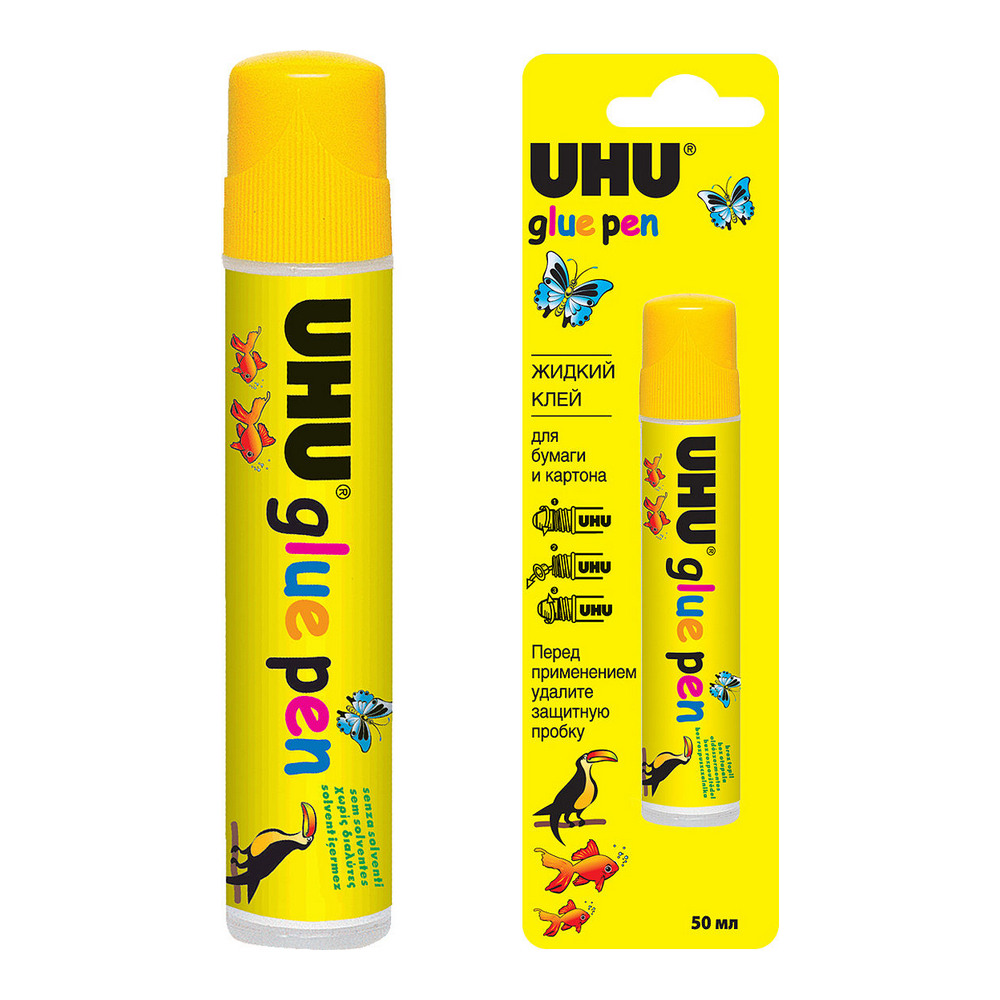 Клей UHU Glue pen канцелярский прозрачный для бумаги 50 мл 41606/B - фото 3