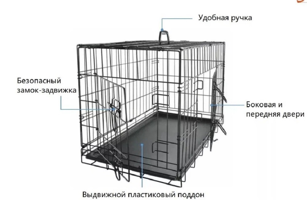 Клетка для собак ZDK ZooWell Классическая 2-дверная размер M - фото 2