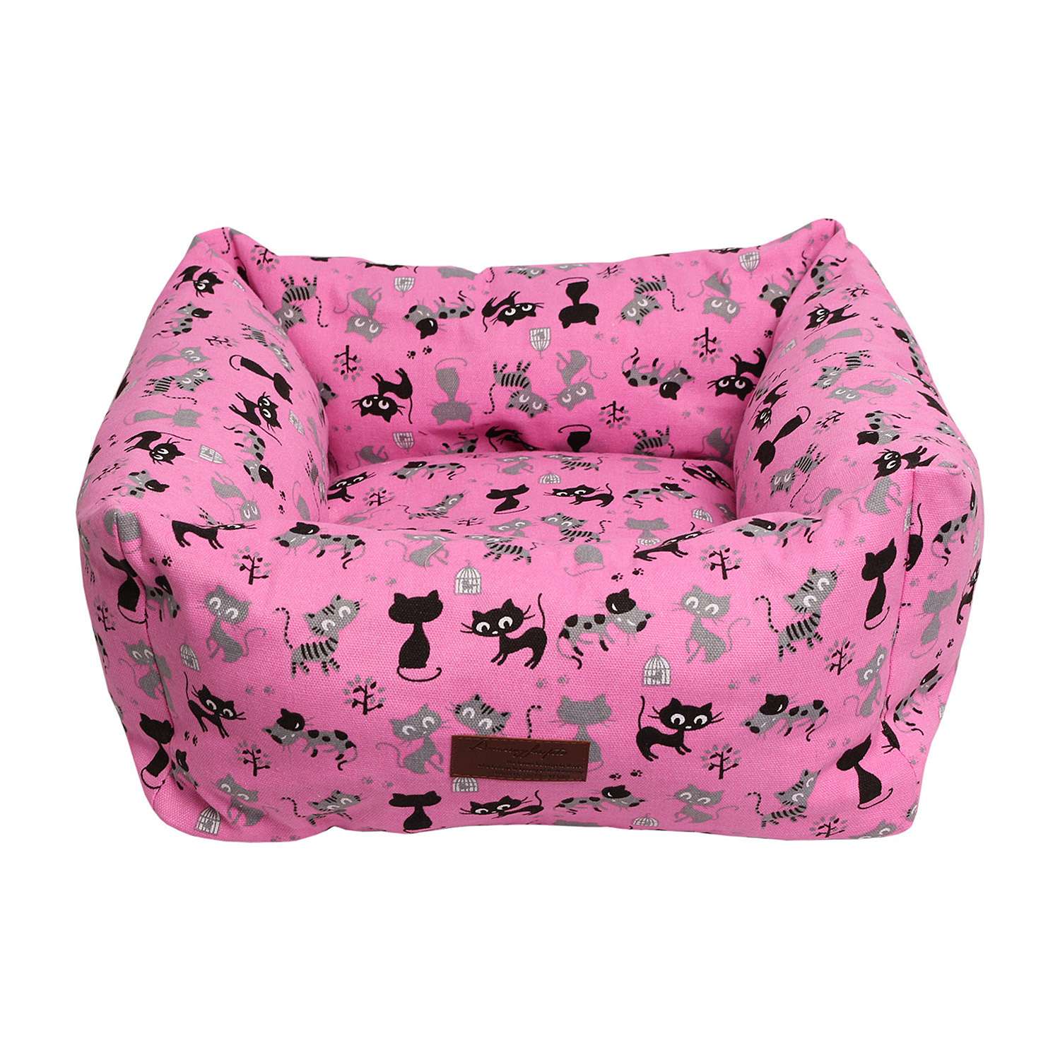 Лежанка для кошек и собак LIONMANUFACTORY Мишель со съемным чехлом Розовый - фото 1