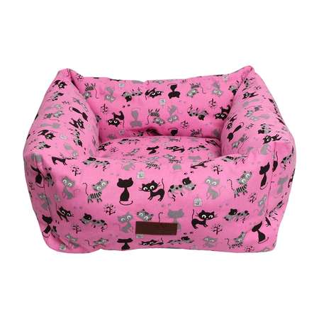 Лежанка для кошек и собак LIONMANUFACTORY Мишель со съемным чехлом Розовый