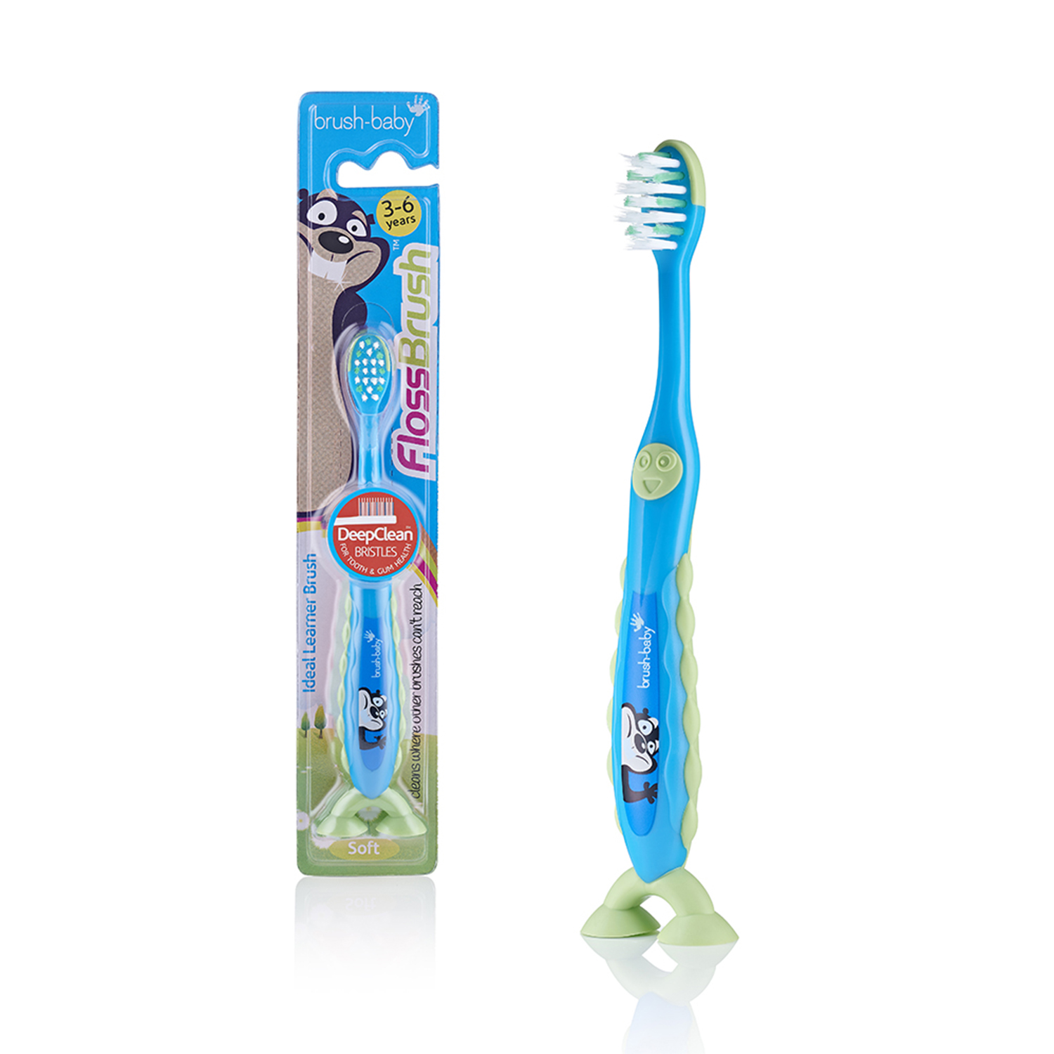 Зубная щетка Brush-Baby FlossBrush NEW от 3-6 лет голубая - фото 4