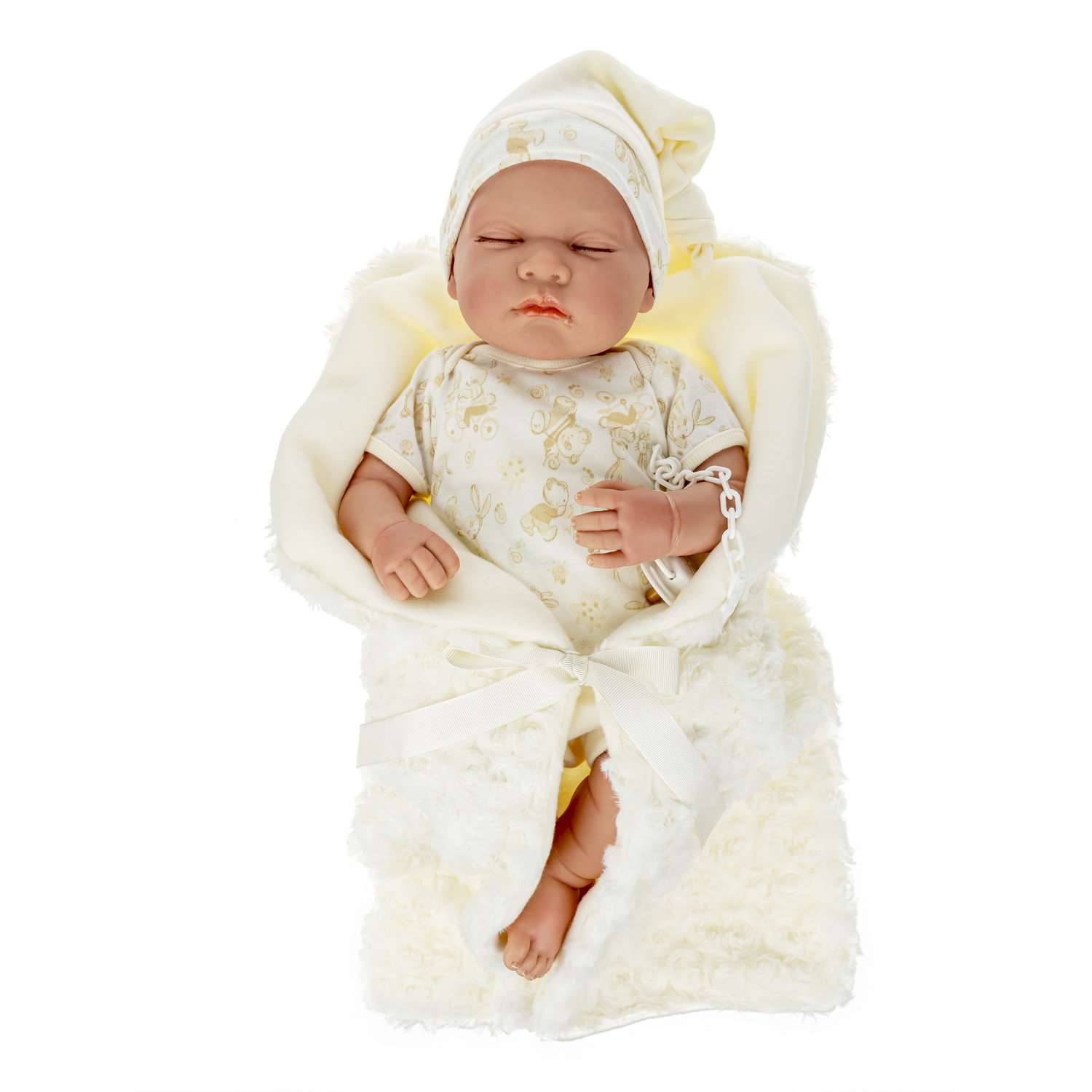 Кукла Arias ReBorns Pablo новорождённый пупс 45 см в одежде с соской одеялом подгузниками Т22108 - фото 1