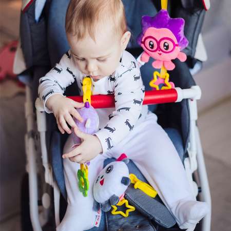 Подвеска Мякиши Мягкая развивающая игрушка погремушка для новорождённых Ёжик Малышарики подарок