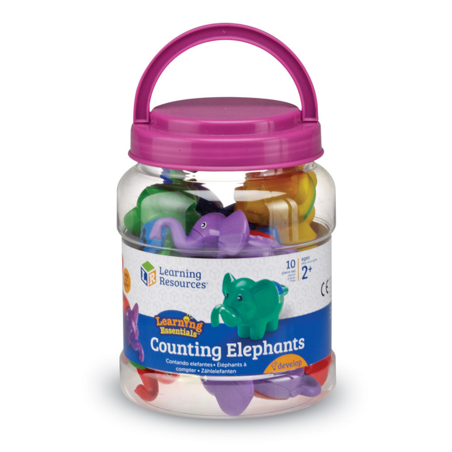 Развивающий набор Learning Resources «‎Разноцветные слоны‎». 10 элементов - фото 1