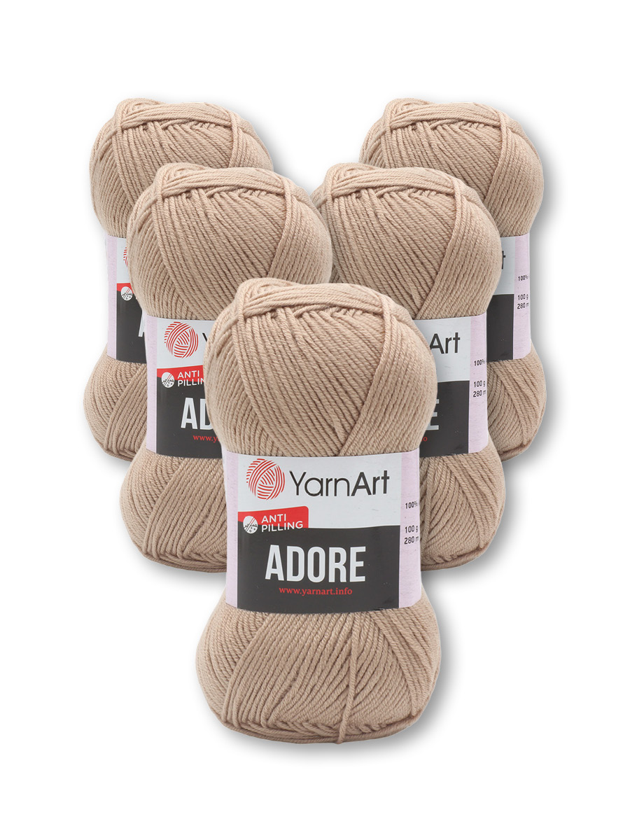 Пряжа для вязания YarnArt Adore 100 гр 280 м акрил с эффектом анти-пиллинга 5 мотков 368 дымчатый - фото 3