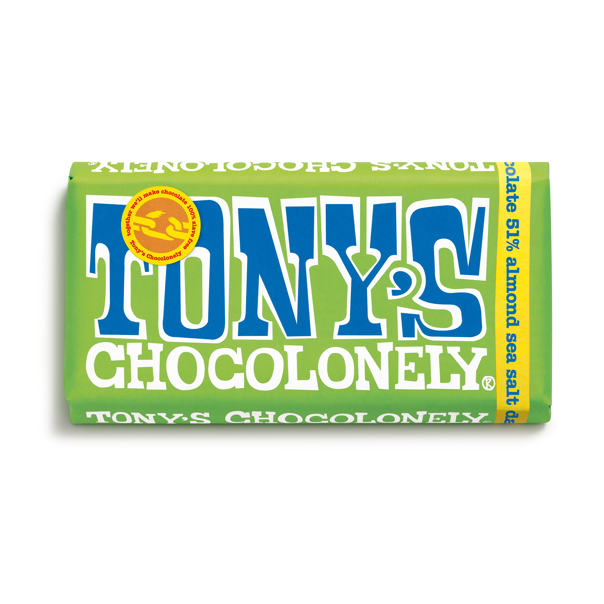 Шоколад Tony's Chocolonely Бельгийский темный с миндалем и морской солью 180 гр - фото 2