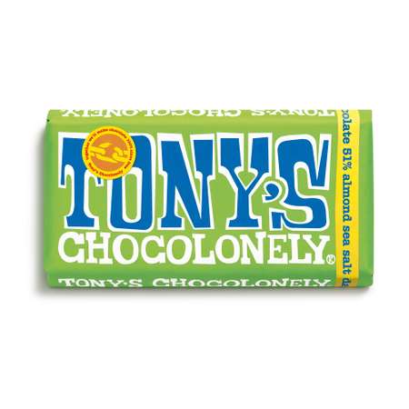 Шоколад Tony's Chocolonely Бельгийский темный с миндалем и морской солью 180 гр