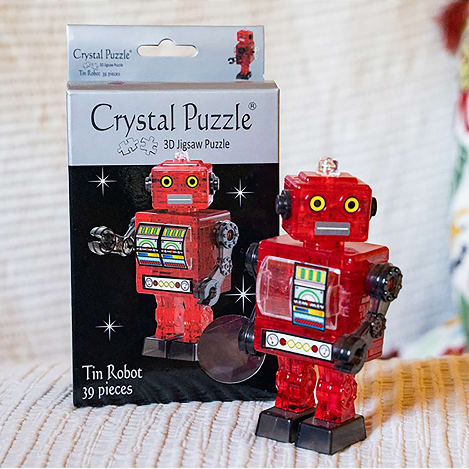 3D-пазл Crystal Puzzle IQ игра для детей кристальный Робот красный 39 деталей - фото 2