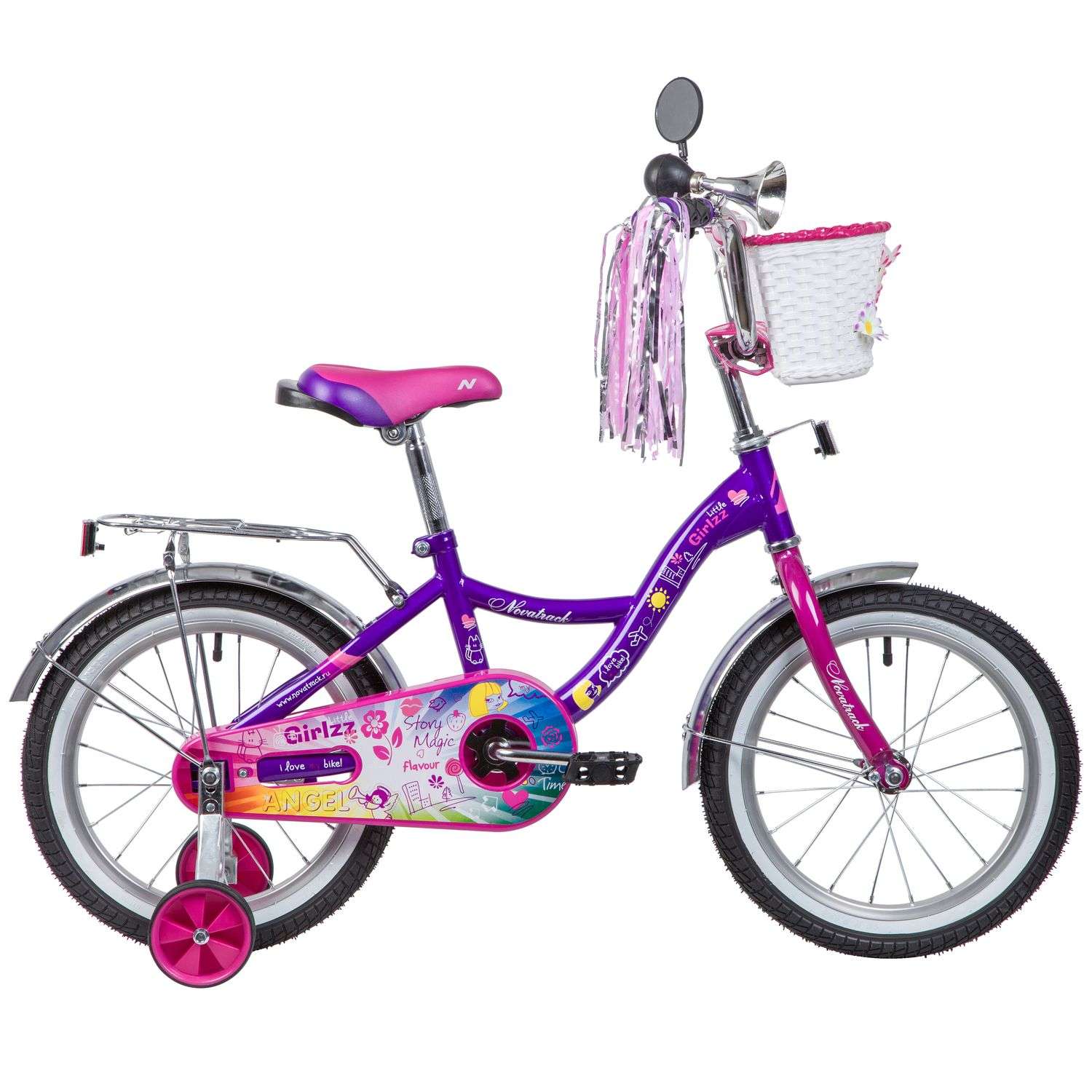 Велосипед 16 фиолетовый NOVATRACK LITTLE GIRLZZ - фото 2