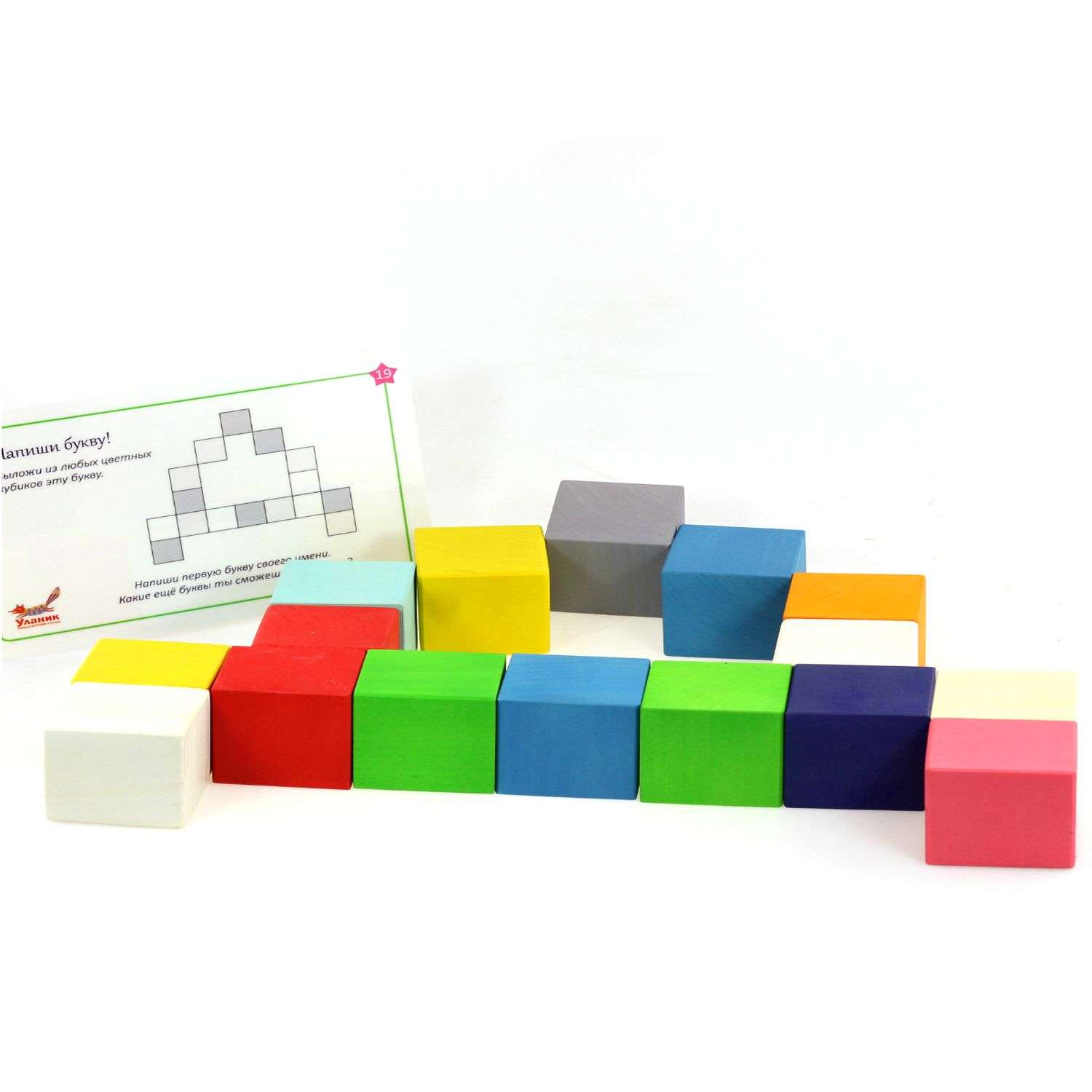 Развивающая игра Ulanik Цветные кубики и карточки - фото 4