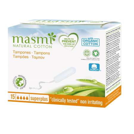 Тампоны Masmi Super Plus из органического хлопка 15шт